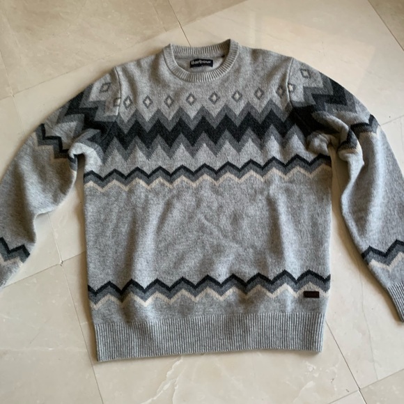 Barbour Men's Regis Fair Isle Crew Wool Sweater Size L